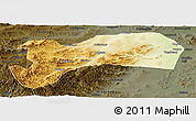 Physical Panoramic Map of Harqin Qi, darken