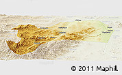 Physical Panoramic Map of Harqin Qi, lighten