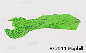 Political Panoramic Map of Harqin Qi, cropped outside