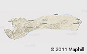Shaded Relief Panoramic Map of Harqin Qi, single color outside