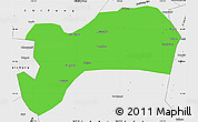 Political Simple Map of Harqin Qi, single color outside, borders and labels