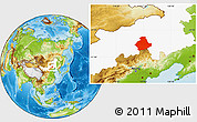 Physical Location Map of Hexigten Qi, highlighted parent region