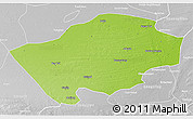 Physical 3D Map of Horqin Zuoyihouqi, lighten, desaturated