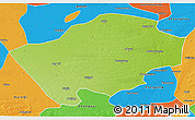Physical 3D Map of Horqin Zuoyihouqi, political outside