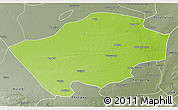 Physical 3D Map of Horqin Zuoyihouqi, semi-desaturated