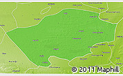 Political 3D Map of Horqin Zuoyihouqi, physical outside
