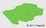 Political 3D Map of Horqin Zuoyihouqi, single color outside