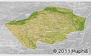 Satellite 3D Map of Horqin Zuoyihouqi, lighten, desaturated
