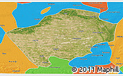 Satellite 3D Map of Horqin Zuoyihouqi, political outside