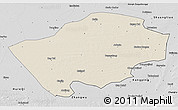 Shaded Relief 3D Map of Horqin Zuoyihouqi, desaturated