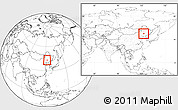Blank Location Map of Horqin Zuoyihouqi, within the entire country