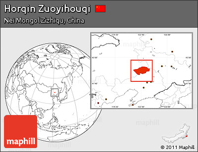 Blank Location Map of Horqin Zuoyihouqi