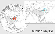 Blank Location Map of Horqin Zuoyihouqi, highlighted country, highlighted parent region, within the entire country