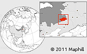 Blank Location Map of Horqin Zuoyihouqi, highlighted country, highlighted parent region