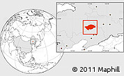 Blank Location Map of Horqin Zuoyihouqi, highlighted country