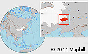 Gray Location Map of Horqin Zuoyihouqi, highlighted parent region