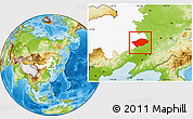 Physical Location Map of Horqin Zuoyihouqi, highlighted parent region