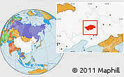 Political Location Map of Horqin Zuoyihouqi, highlighted country