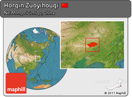 Satellite Location Map of Horqin Zuoyihouqi