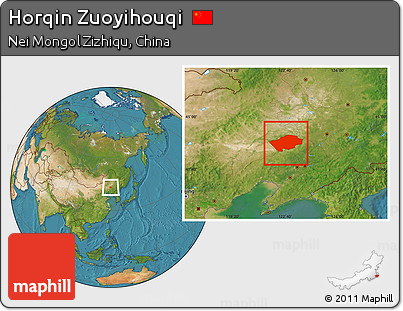 Satellite Location Map of Horqin Zuoyihouqi