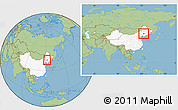 Savanna Style Location Map of Horqin Zuoyihouqi, highlighted country, within the entire country