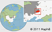 Savanna Style Location Map of Horqin Zuoyihouqi, highlighted country, highlighted parent region