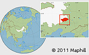 Savanna Style Location Map of Horqin Zuoyihouqi, highlighted parent region