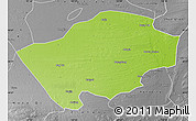 Physical Map of Horqin Zuoyihouqi, desaturated