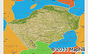 Satellite Map of Horqin Zuoyihouqi, political outside