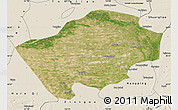 Satellite Map of Horqin Zuoyihouqi, shaded relief outside