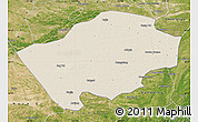 Shaded Relief Map of Horqin Zuoyihouqi, satellite outside