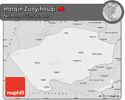 Silver Style Map of Horqin Zuoyihouqi