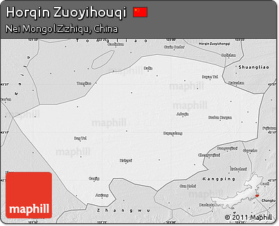 Silver Style Map of Horqin Zuoyihouqi