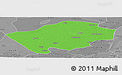 Political Panoramic Map of Horqin Zuoyihouqi, desaturated
