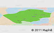 Political Panoramic Map of Horqin Zuoyihouqi, lighten