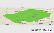Political Panoramic Map of Horqin Zuoyihouqi, shaded relief outside