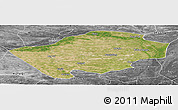 Satellite Panoramic Map of Horqin Zuoyihouqi, desaturated