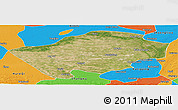 Satellite Panoramic Map of Horqin Zuoyihouqi, political outside