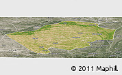 Satellite Panoramic Map of Horqin Zuoyihouqi, semi-desaturated