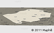 Shaded Relief Panoramic Map of Horqin Zuoyihouqi, darken
