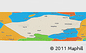 Shaded Relief Panoramic Map of Horqin Zuoyihouqi, political outside