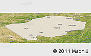 Shaded Relief Panoramic Map of Horqin Zuoyihouqi, satellite outside