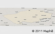 Shaded Relief Panoramic Map of Horqin Zuoyihouqi, semi-desaturated