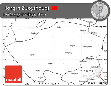 Blank Simple Map of Horqin Zuoyihouqi