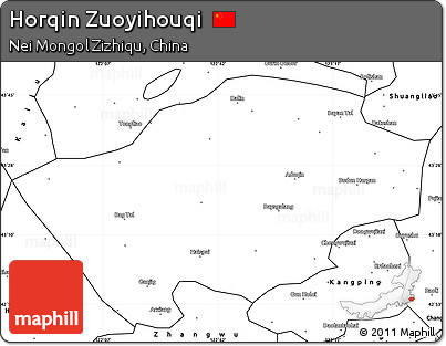 Blank Simple Map of Horqin Zuoyihouqi