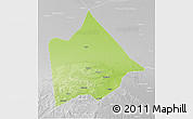 Physical 3D Map of Hure Qi, lighten, desaturated