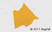 Political 3D Map of Hure Qi, single color outside