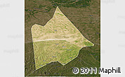 Satellite 3D Map of Hure Qi, darken