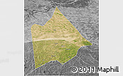 Satellite 3D Map of Hure Qi, desaturated