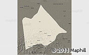 Shaded Relief 3D Map of Hure Qi, darken